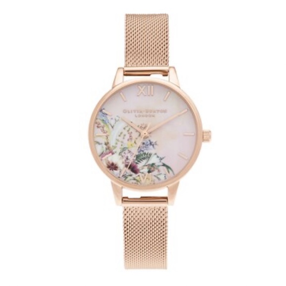 OLIVIA BURTON Accessories - OLIVIA BURTON Ladies' Enchanted Garden Rose Mesh Bracelet Watch OB16EG157